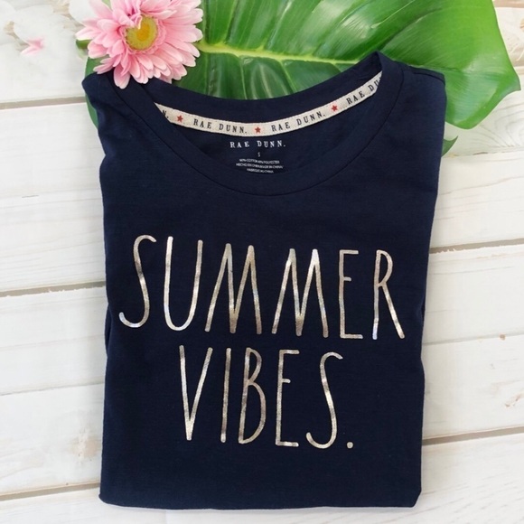 Rae dunn summer vibe tee navy small. - Picture 7 of 7